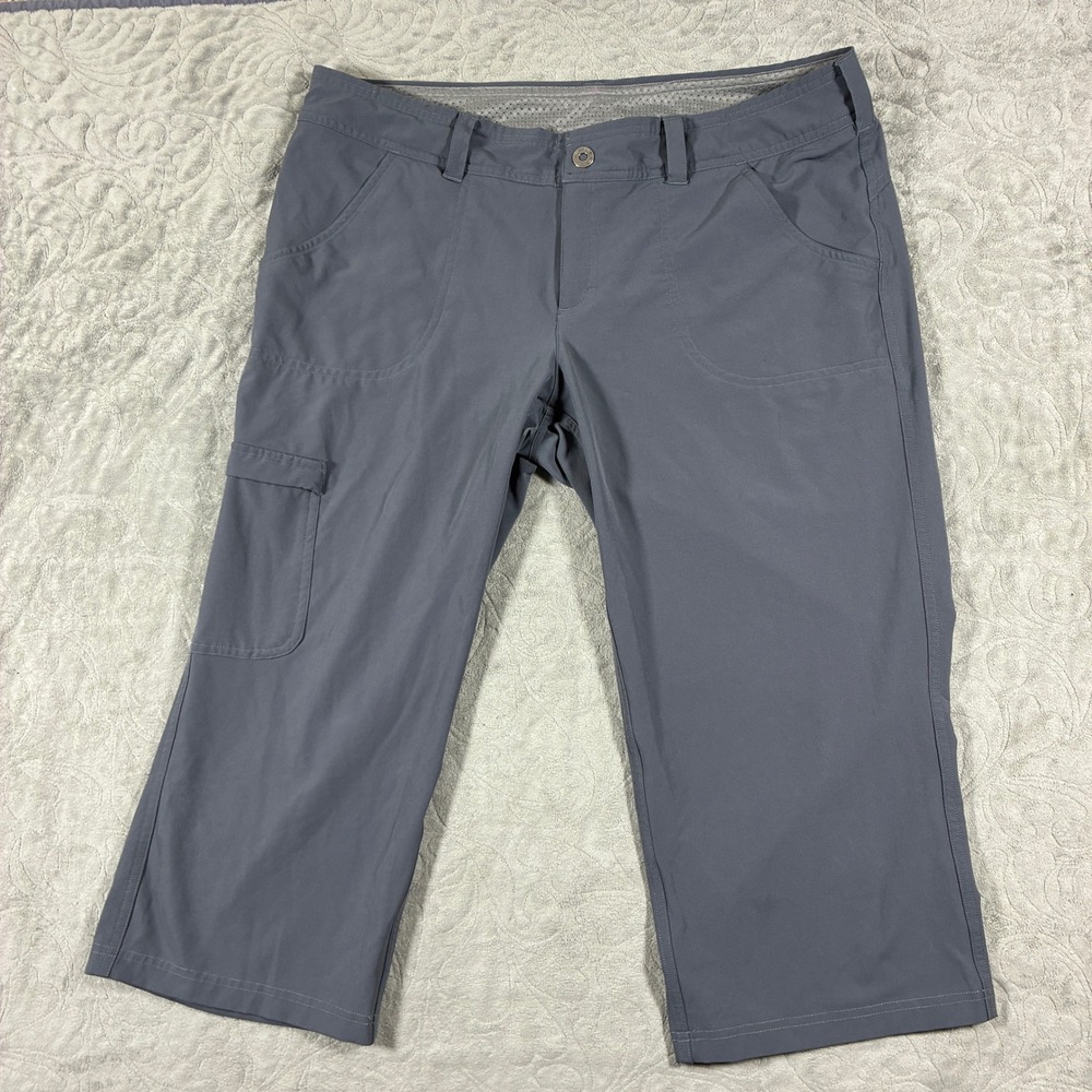 The North Face Womens Hiking Capri Pants Size 14 Gray Cargo Outdoor